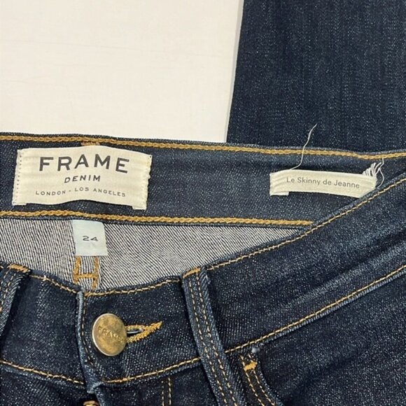 Frame Le Skinny de Jeanne Dark Wash Blue Jeans size 24 - Picture 9 of 11